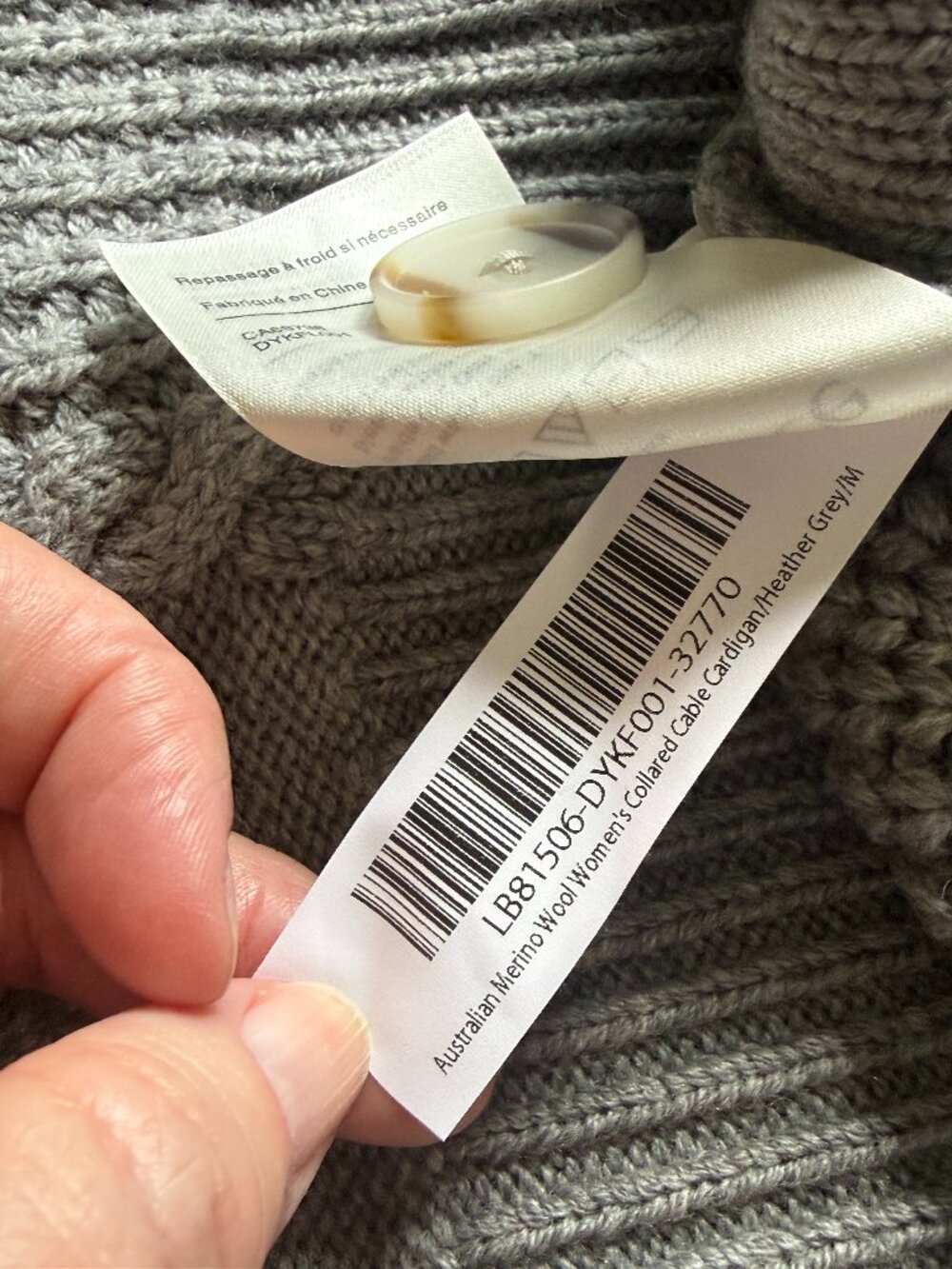 NWT Quince Australian Merino Wool Collared Cardigan Gray Medium - Picture 3 of 8